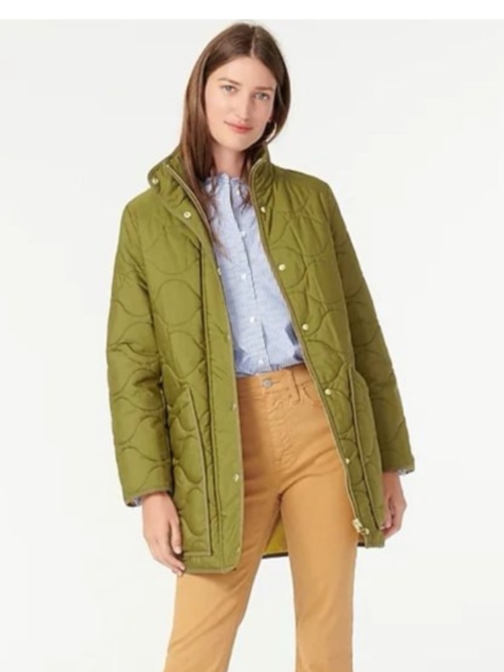 J. Crew Green Quilted Cocoon Signature Puffer Jacket Size XXS